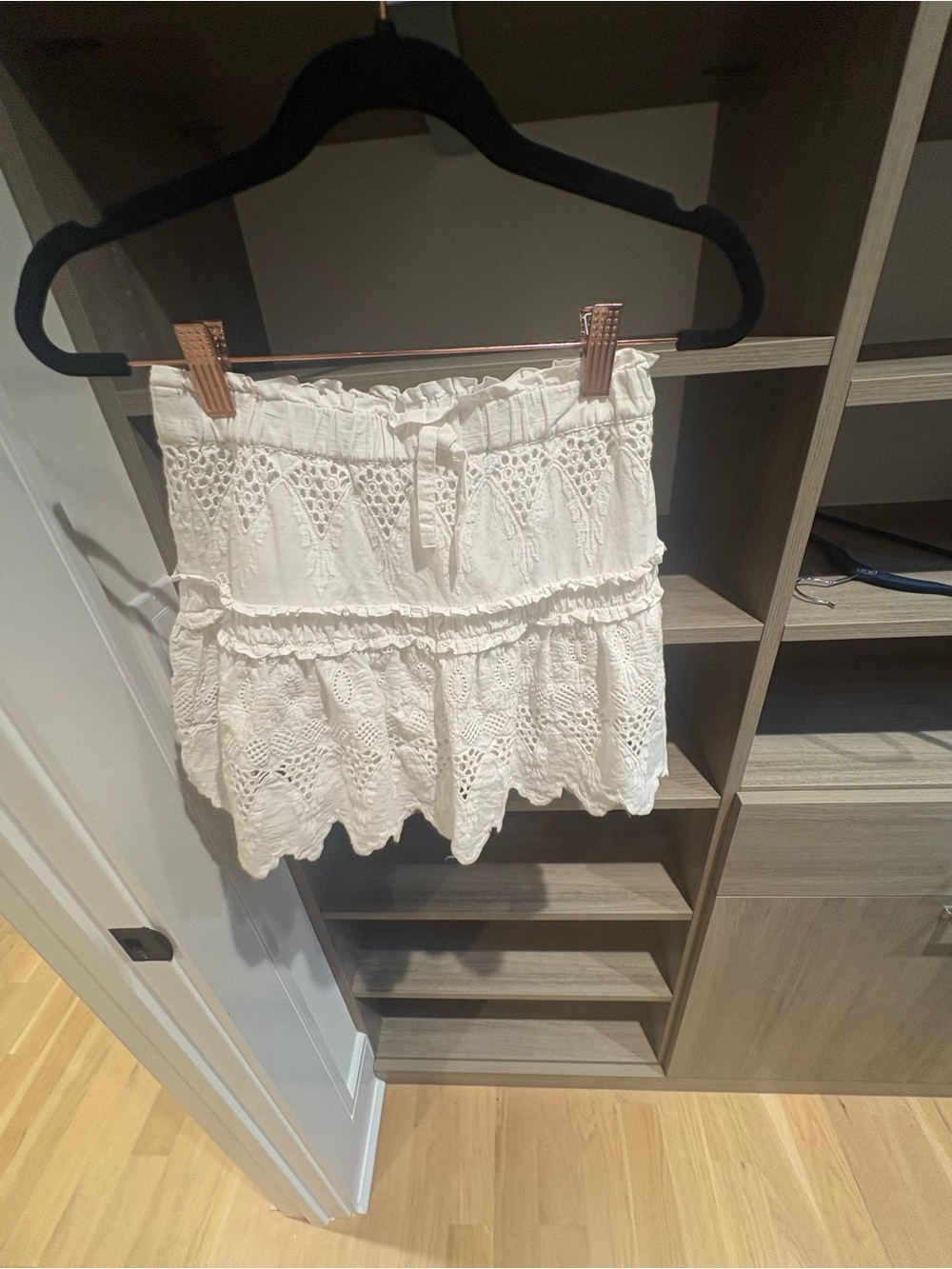 Zara Cream Tiered Mini Skirt